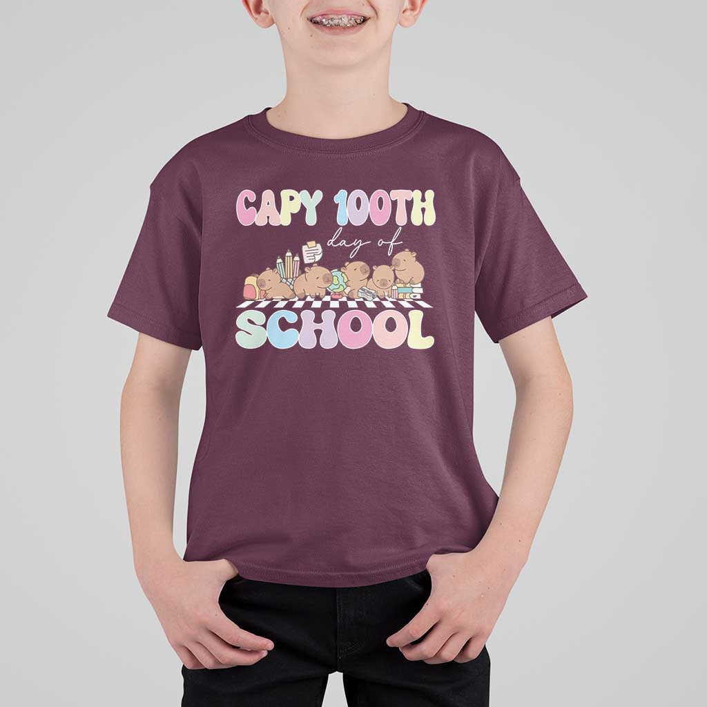 Capy 100 Days Of School Cute Capybara T Shirt For Kid - Wonder Print Shop