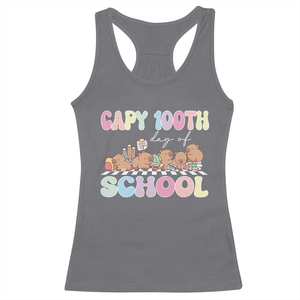 Capy 100 Days Of School Cute Capybara Racerback Tank Top