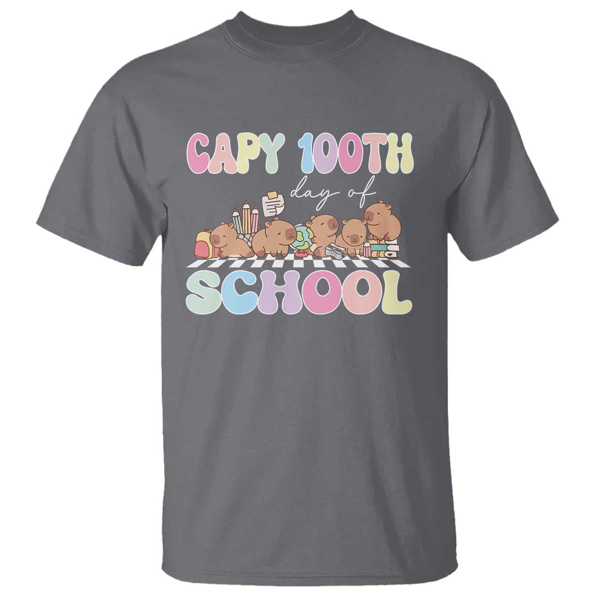 Capy 100 Days Of School Cute Capybara T Shirt - Wonder Print Shop