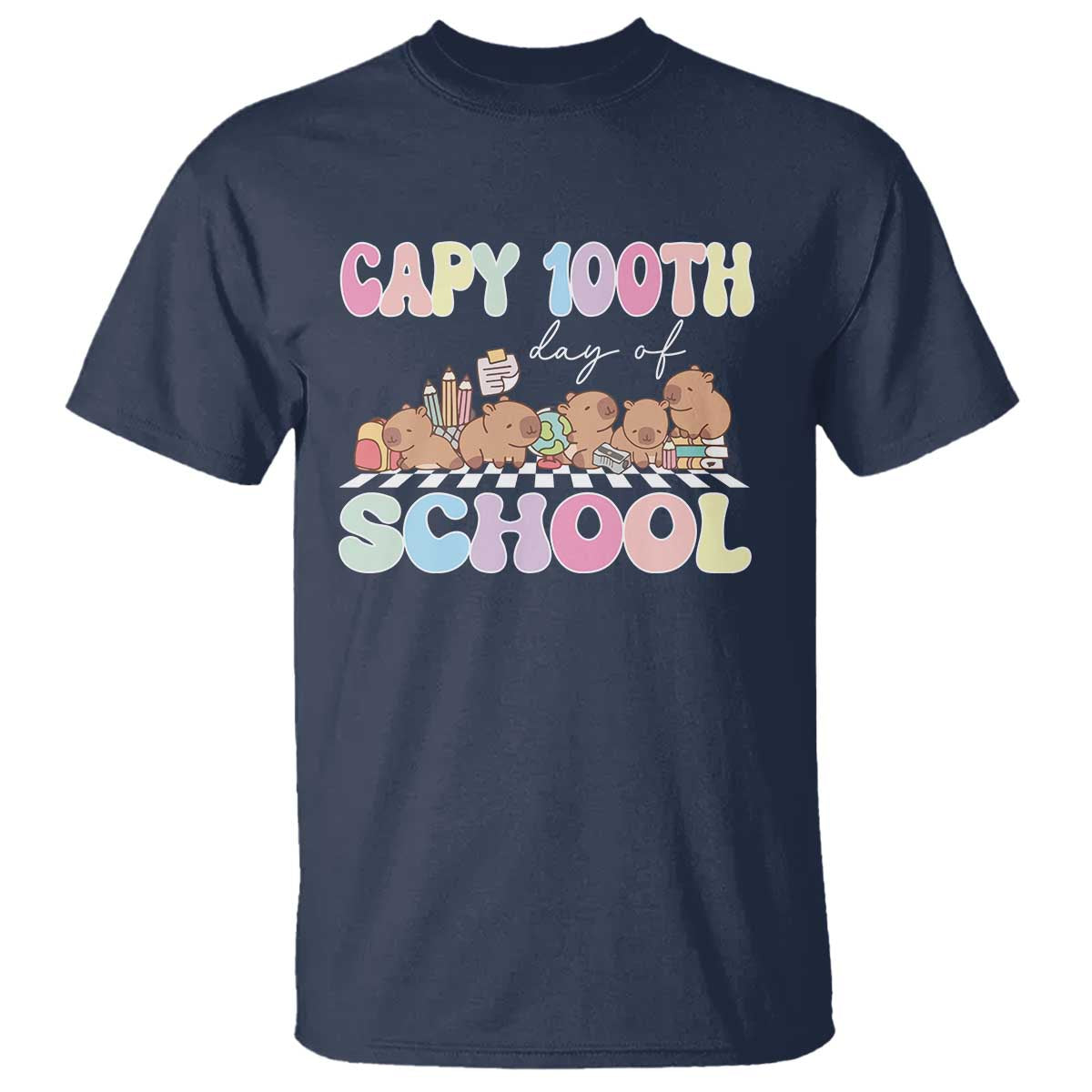 Capy 100 Days Of School Cute Capybara T Shirt - Wonder Print Shop