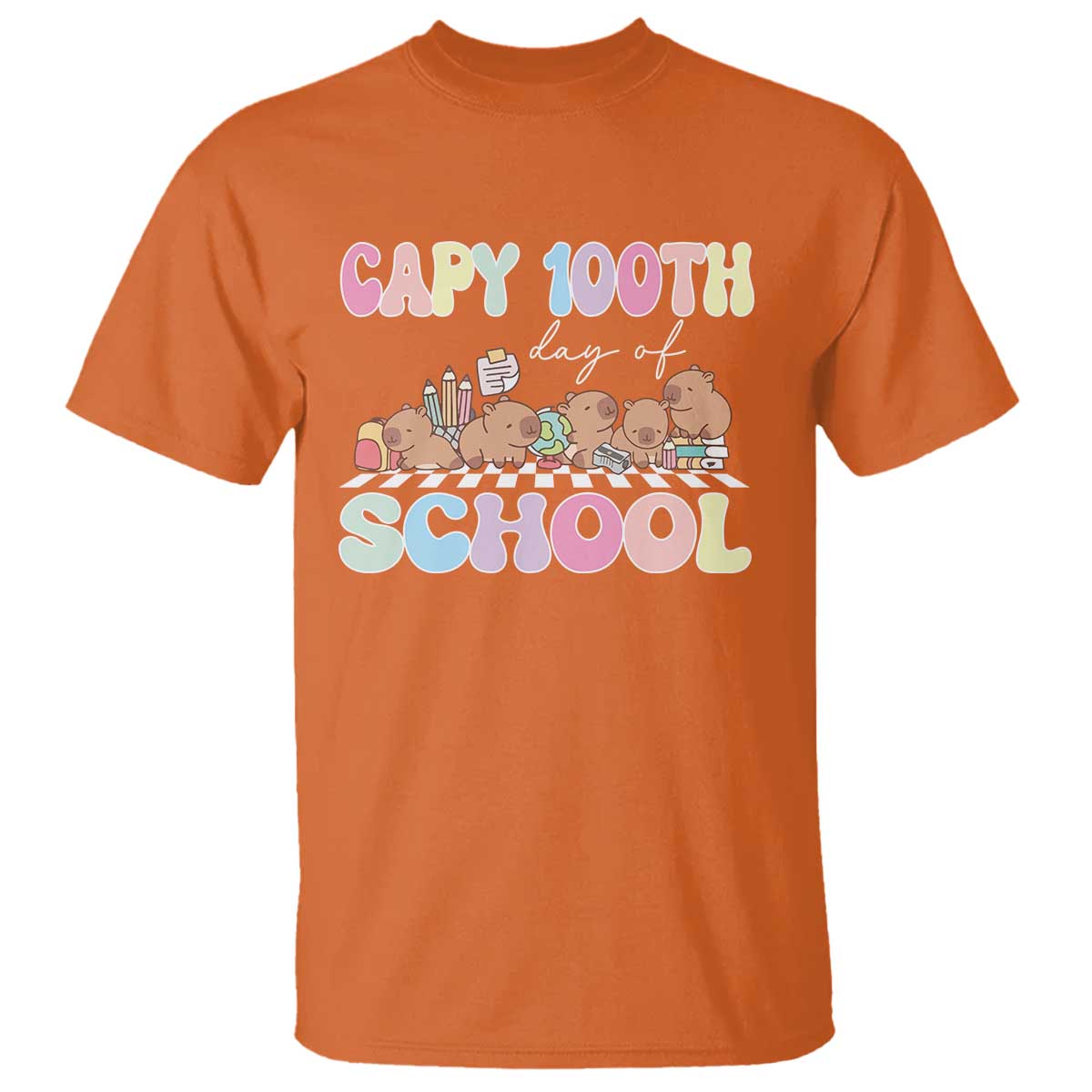 Capy 100 Days Of School Cute Capybara T Shirt - Wonder Print Shop