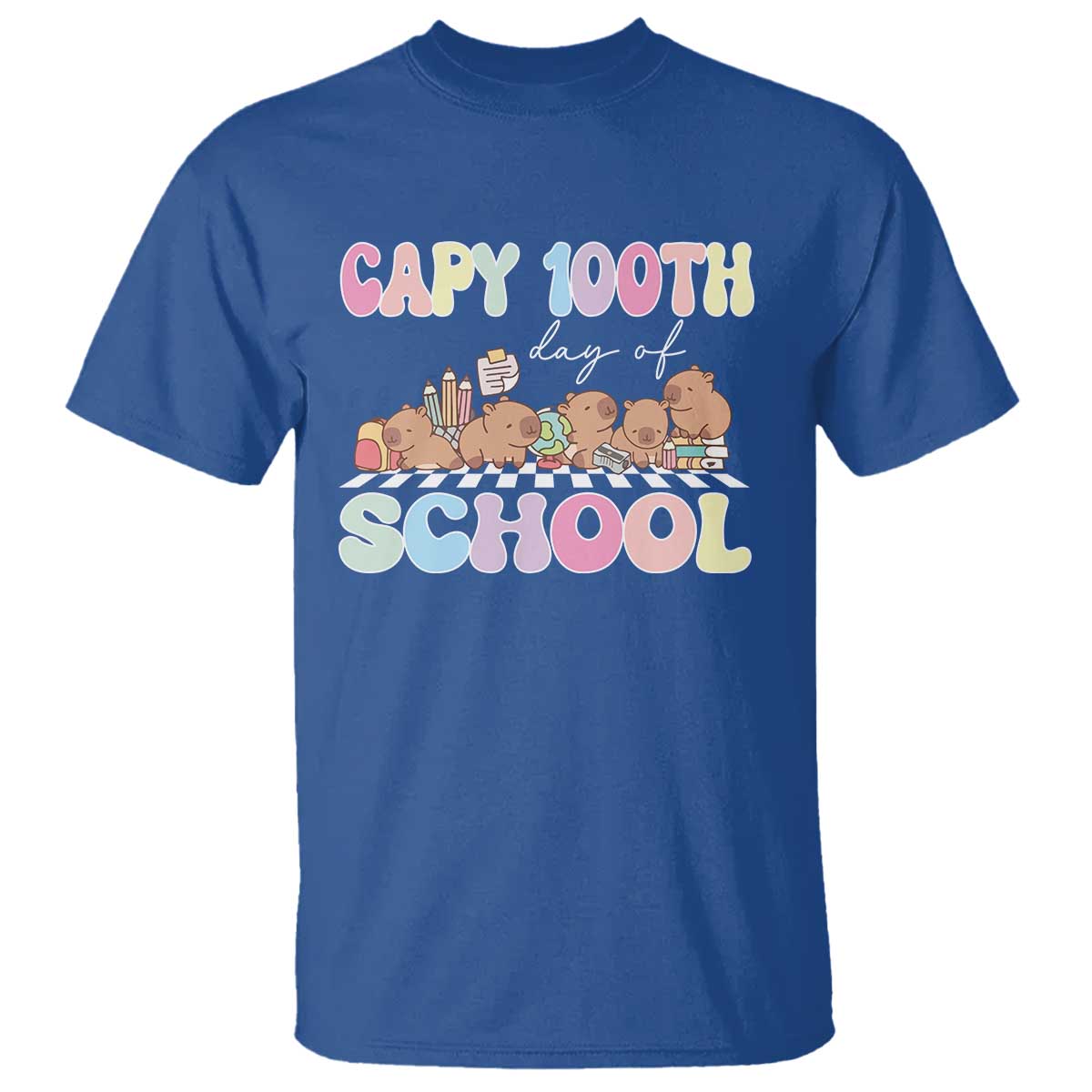 Capy 100 Days Of School Cute Capybara T Shirt - Wonder Print Shop