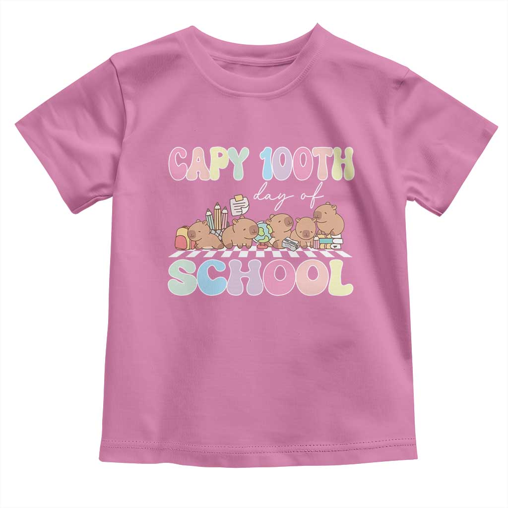 Capy 100 Days Of School Cute Capybara Toddler T Shirt