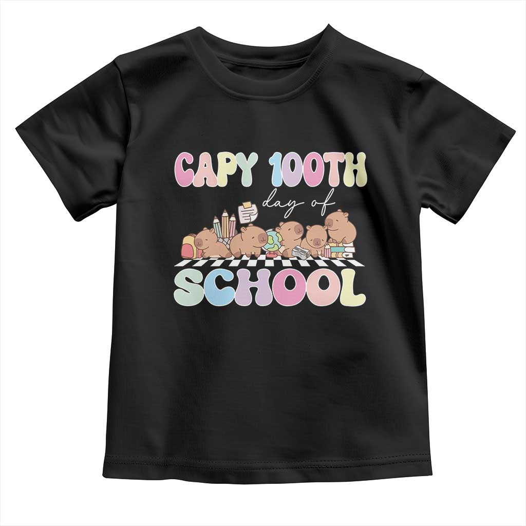 Capy 100 Days Of School Cute Capybara Toddler T Shirt