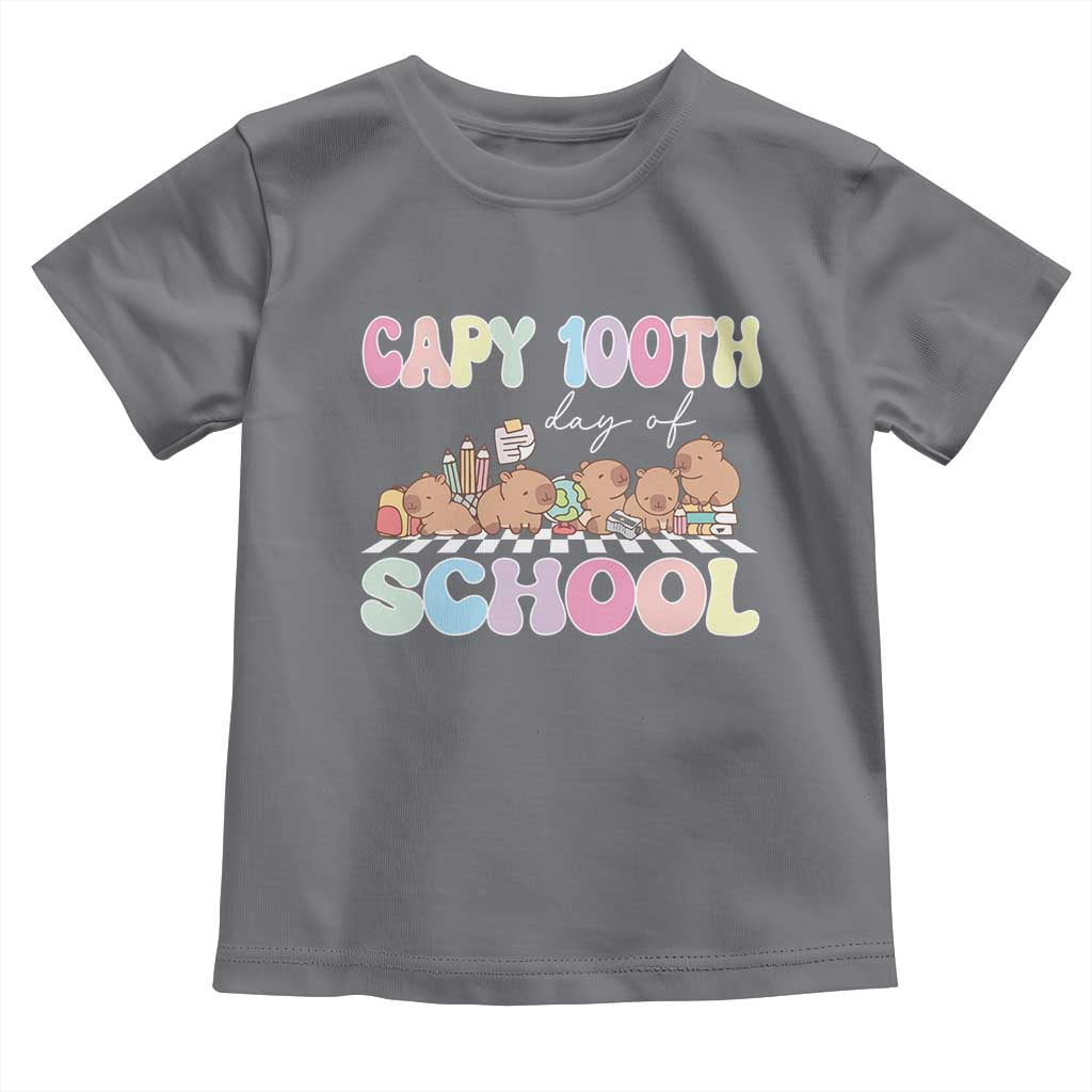 Capy 100 Days Of School Cute Capybara Toddler T Shirt
