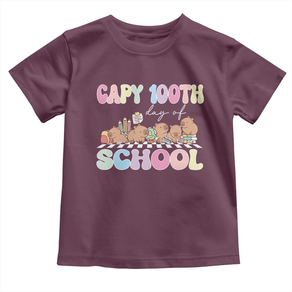 Capy 100 Days Of School Cute Capybara Toddler T Shirt