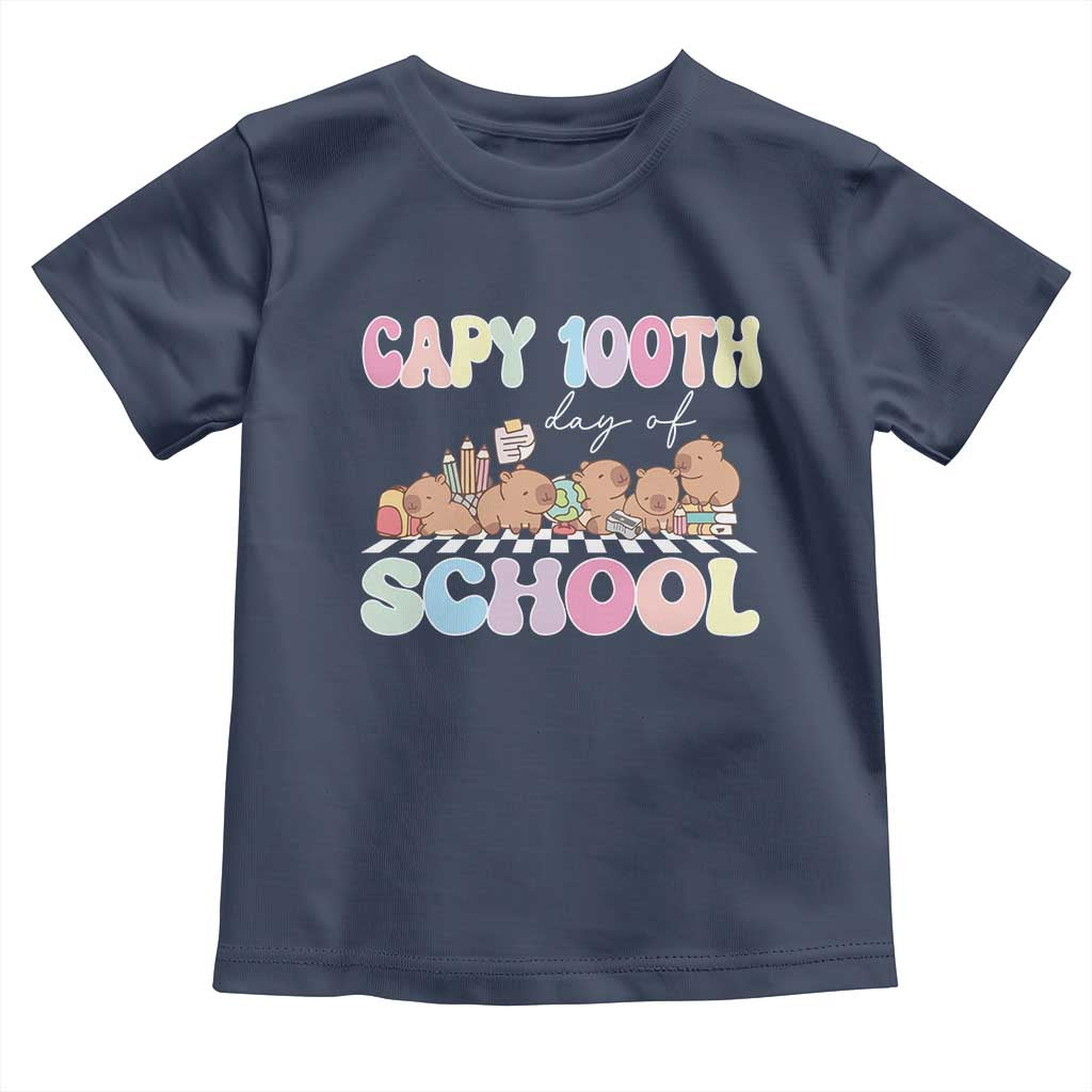 Capy 100 Days Of School Cute Capybara Toddler T Shirt