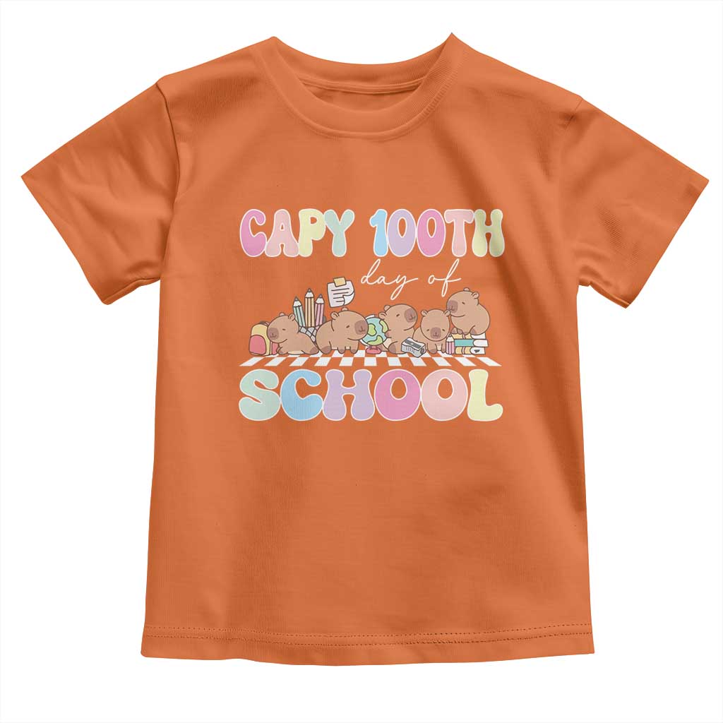 Capy 100 Days Of School Cute Capybara Toddler T Shirt