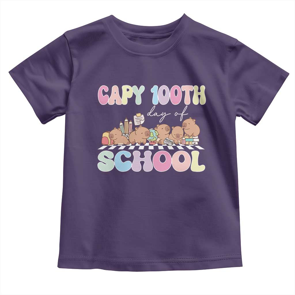 Capy 100 Days Of School Cute Capybara Toddler T Shirt