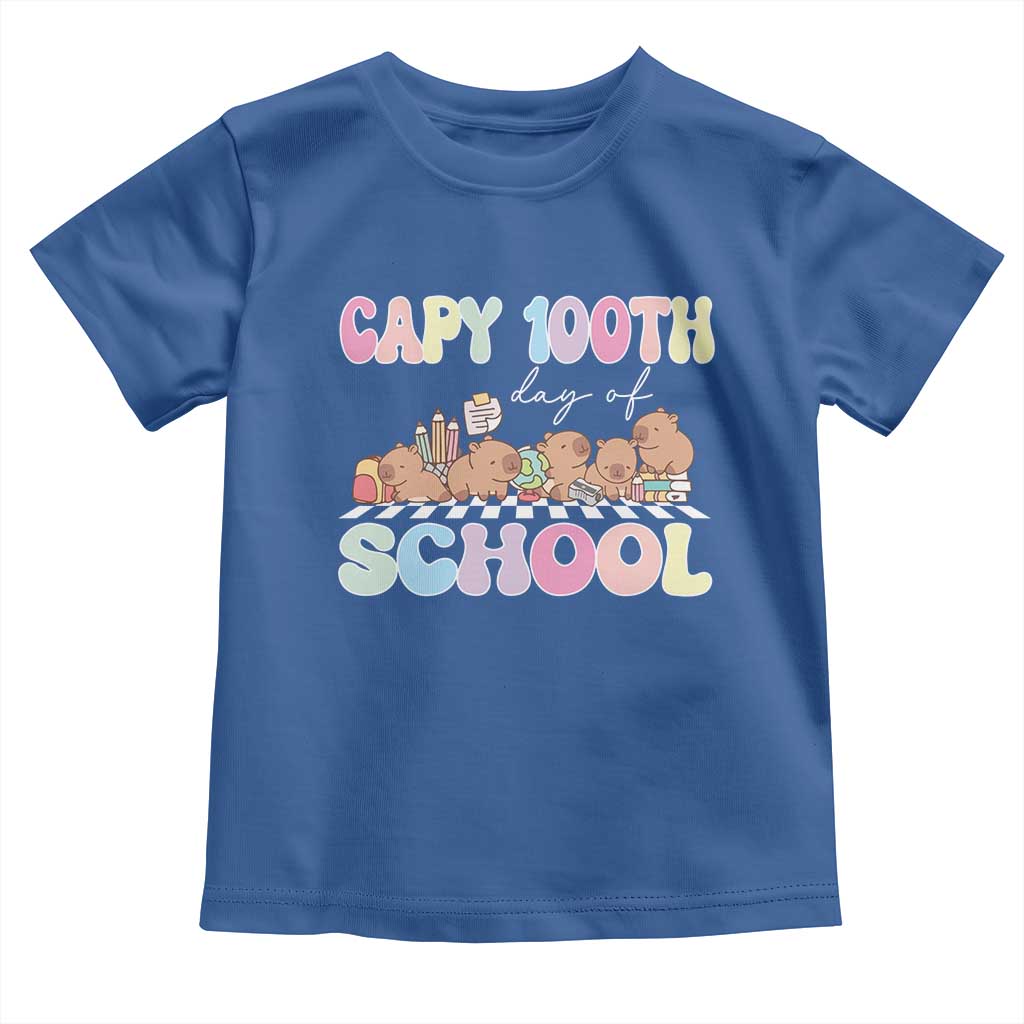 Capy 100 Days Of School Cute Capybara Toddler T Shirt