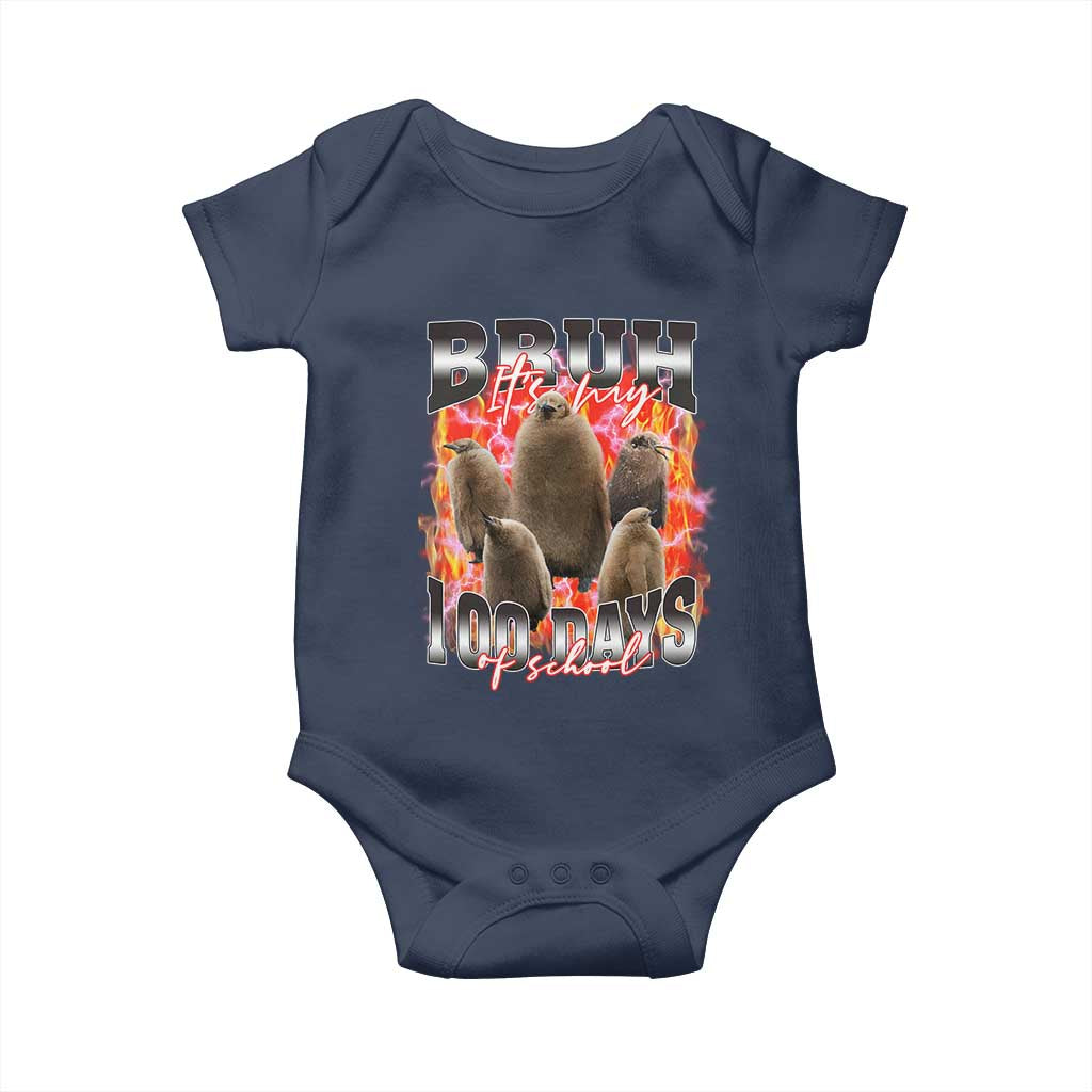 Funny Pesto Bruh It's My 100 Days Of School Baby Onesie