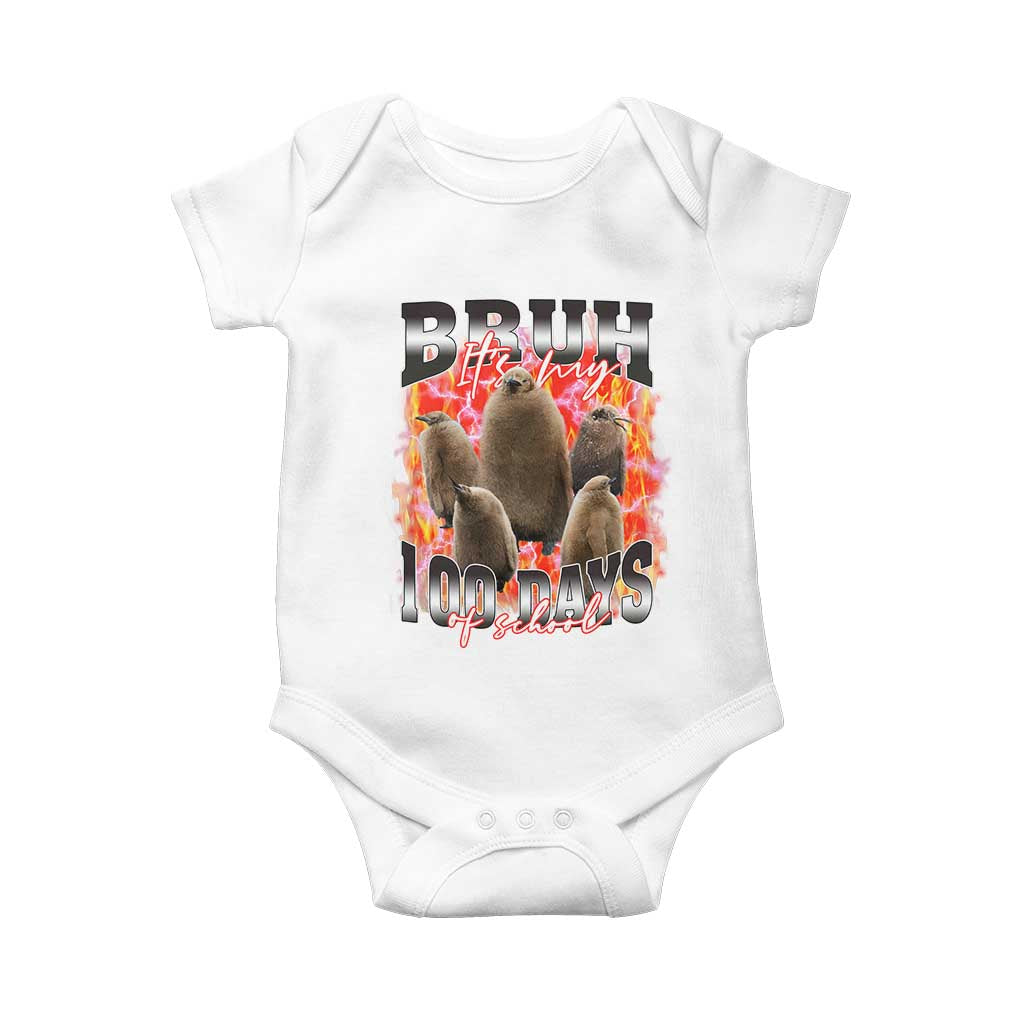 Funny Pesto Bruh It's My 100 Days Of School Baby Onesie