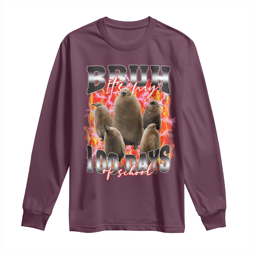 Funny Pesto Bruh It's My 100 Days Of School Long Sleeve Shirt