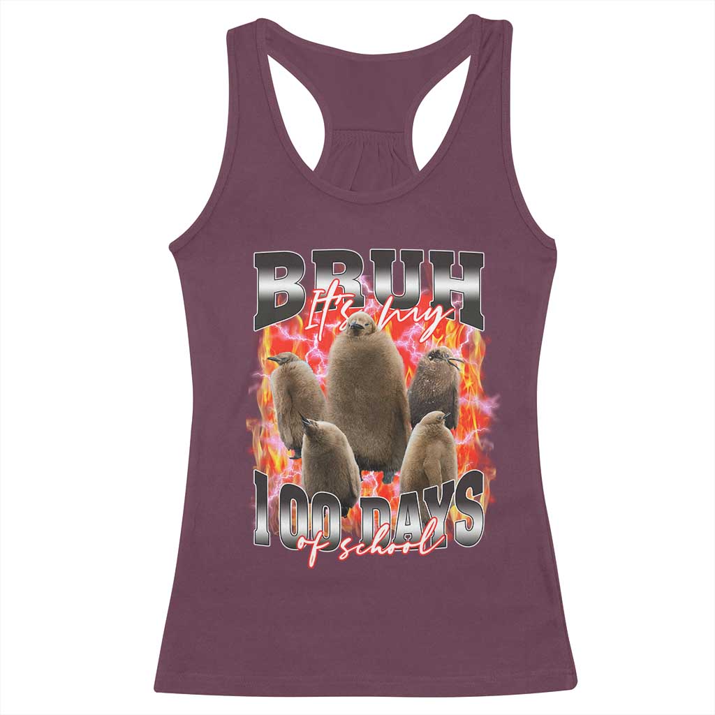 Funny Pesto Bruh It's My 100 Days Of School Racerback Tank Top
