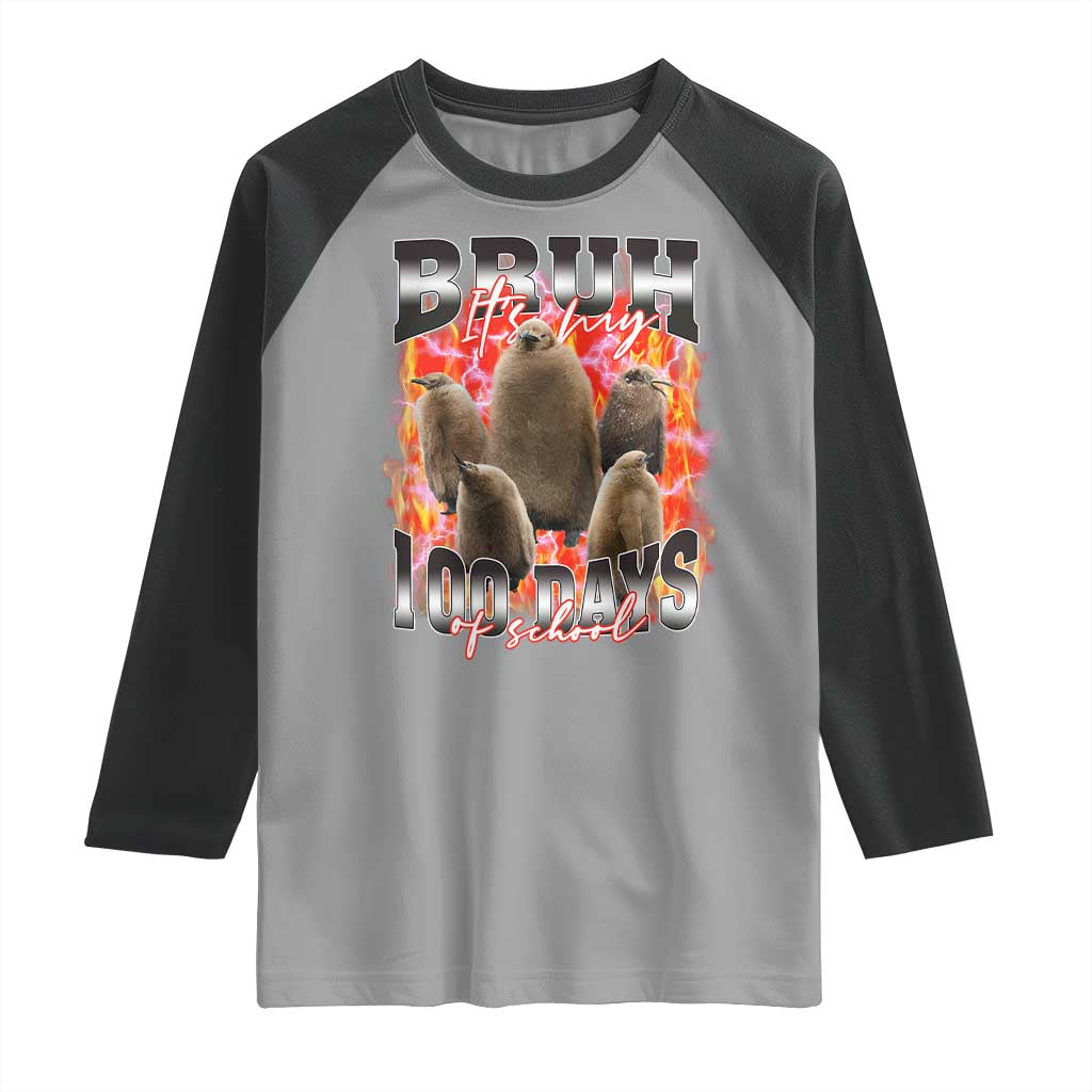 Funny Pesto Bruh It's My 100 Days Of School Raglan Shirt