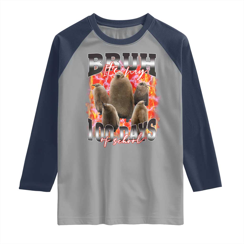 Funny Pesto Bruh It's My 100 Days Of School Raglan Shirt