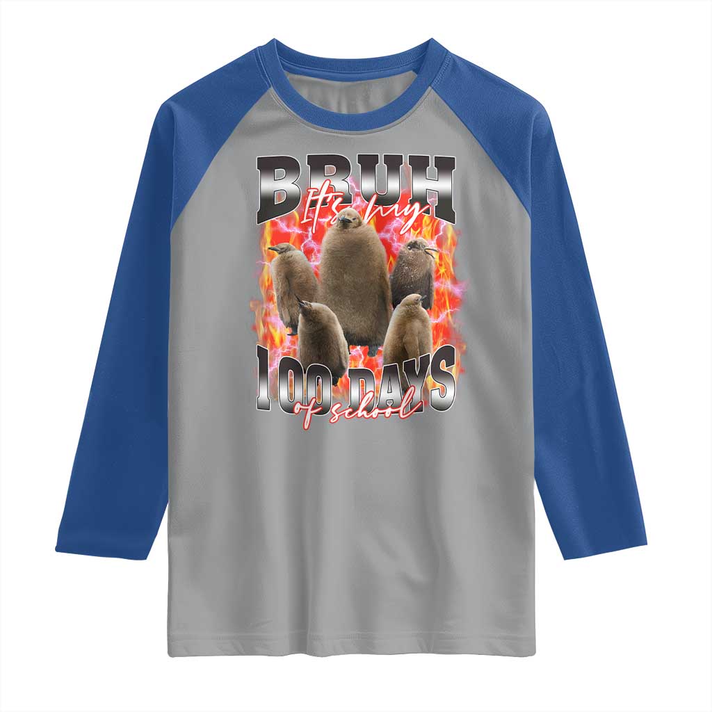 Funny Pesto Bruh It's My 100 Days Of School Raglan Shirt