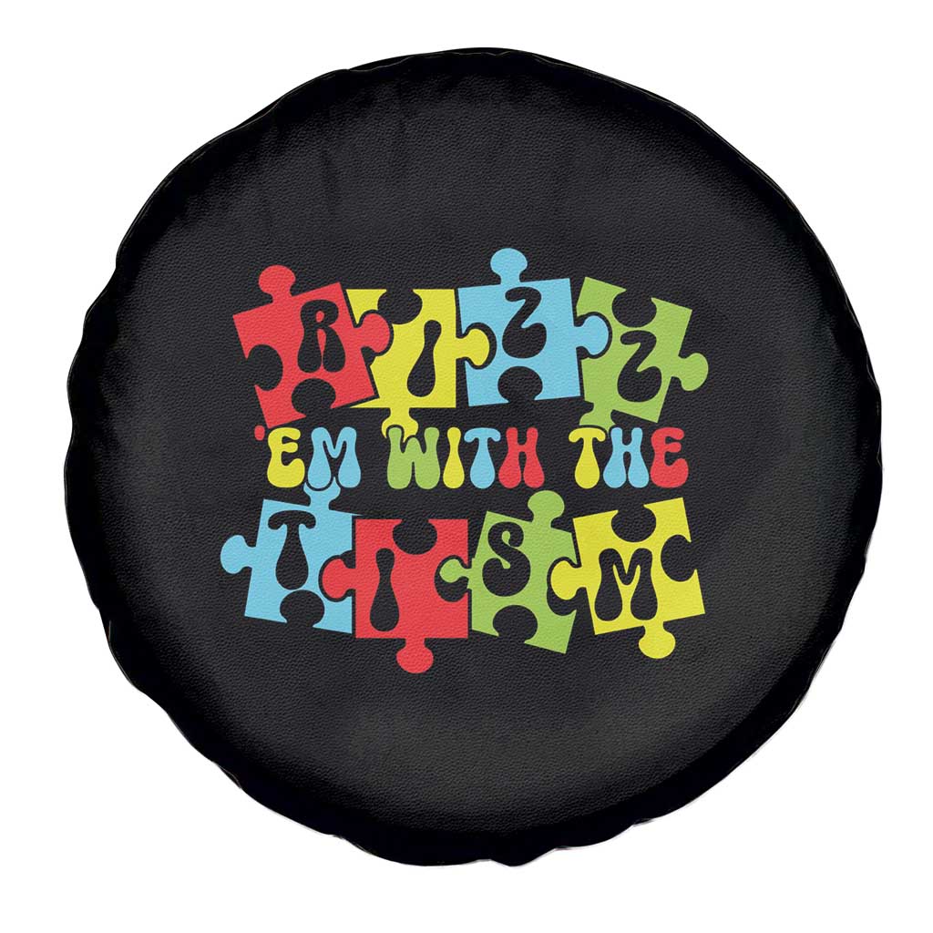 Autism Awareness Spare Tire Cover Rizz'em With The Tism Autistic