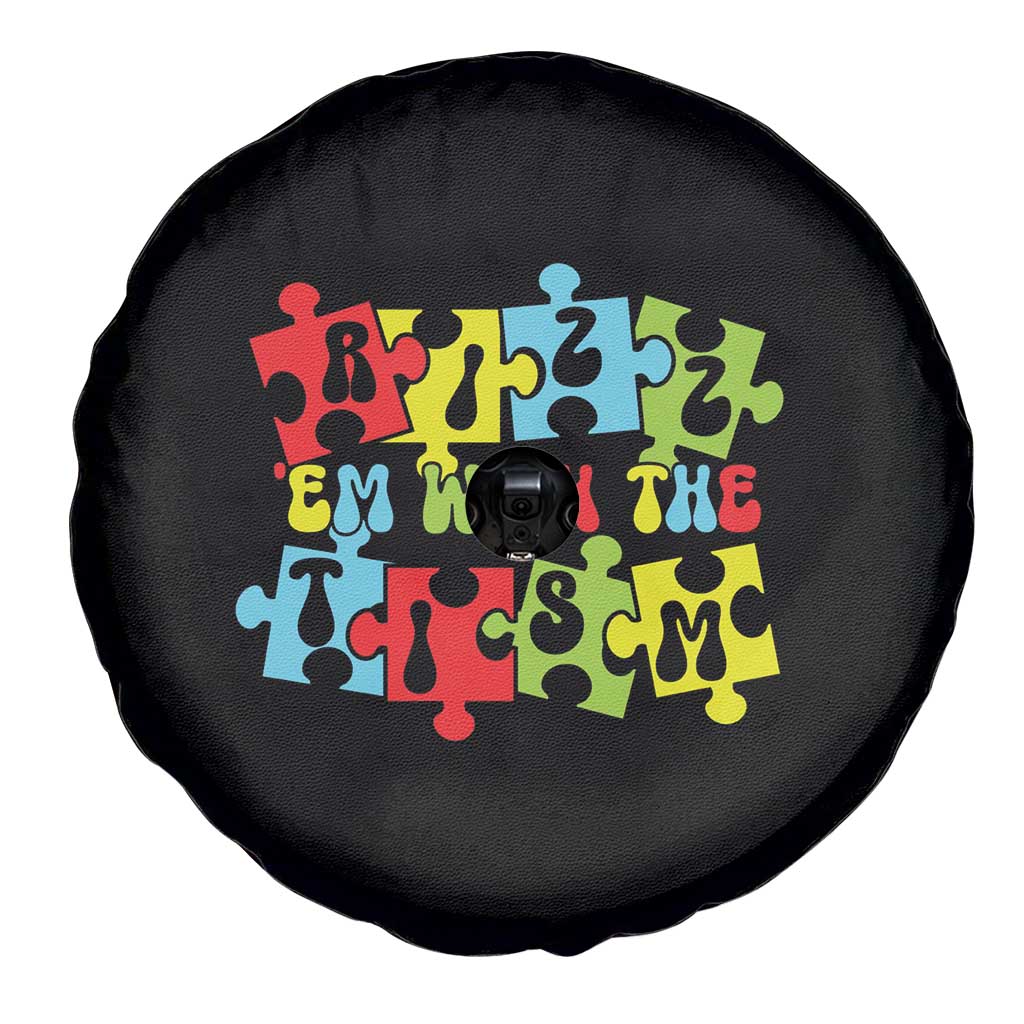 Autism Awareness Spare Tire Cover Rizz'em With The Tism Autistic