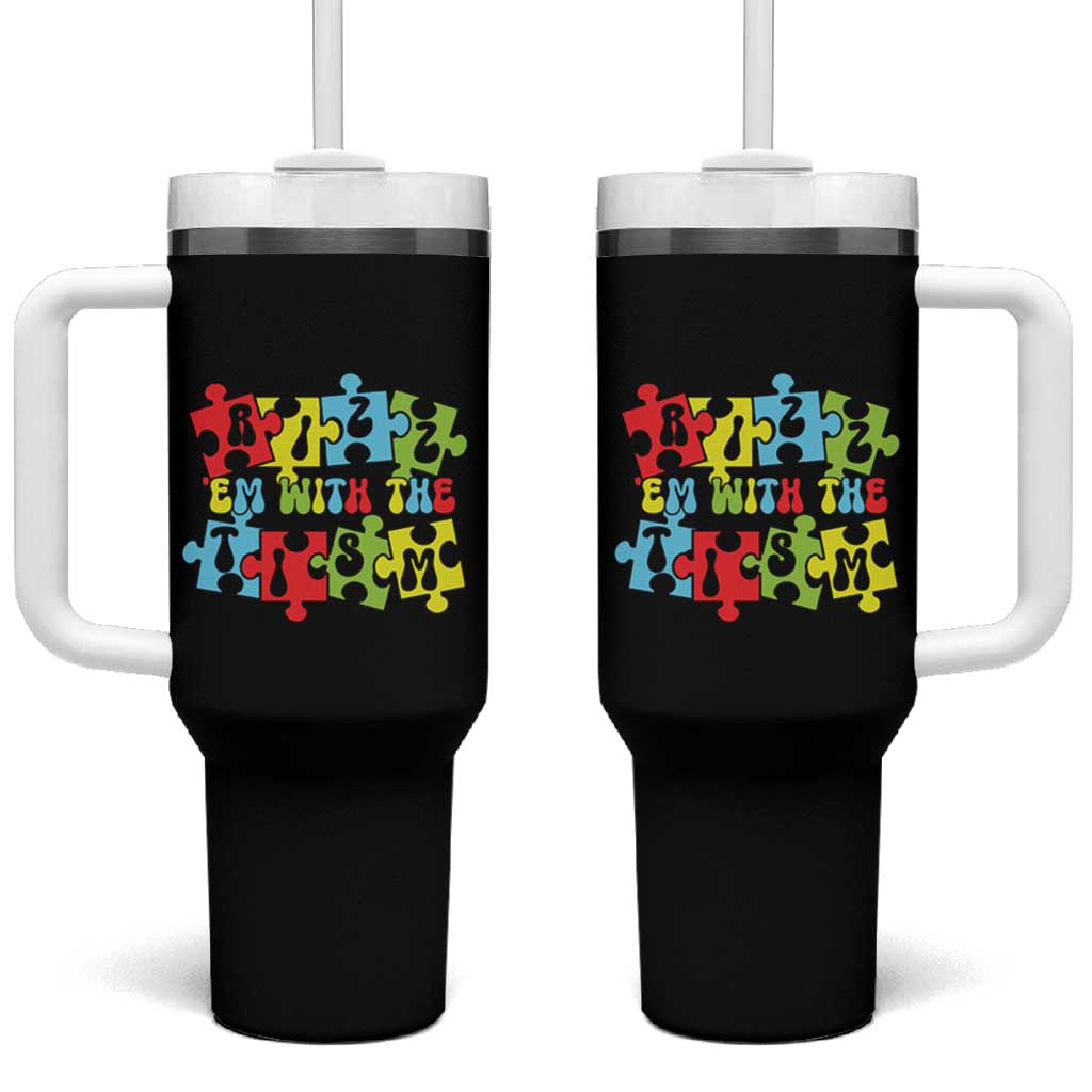 Autism Awareness Tumbler With Handle Rizz'em With The Tism Autistic