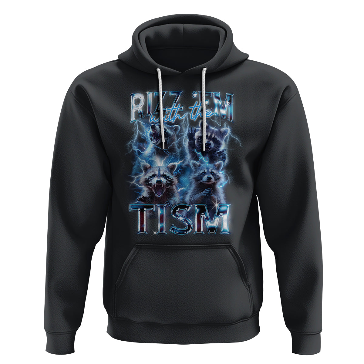 Autism Awareness Hoodie Rizz Em With The Tism Funny Meme Autistic Raccoon - Wonder Print Shop