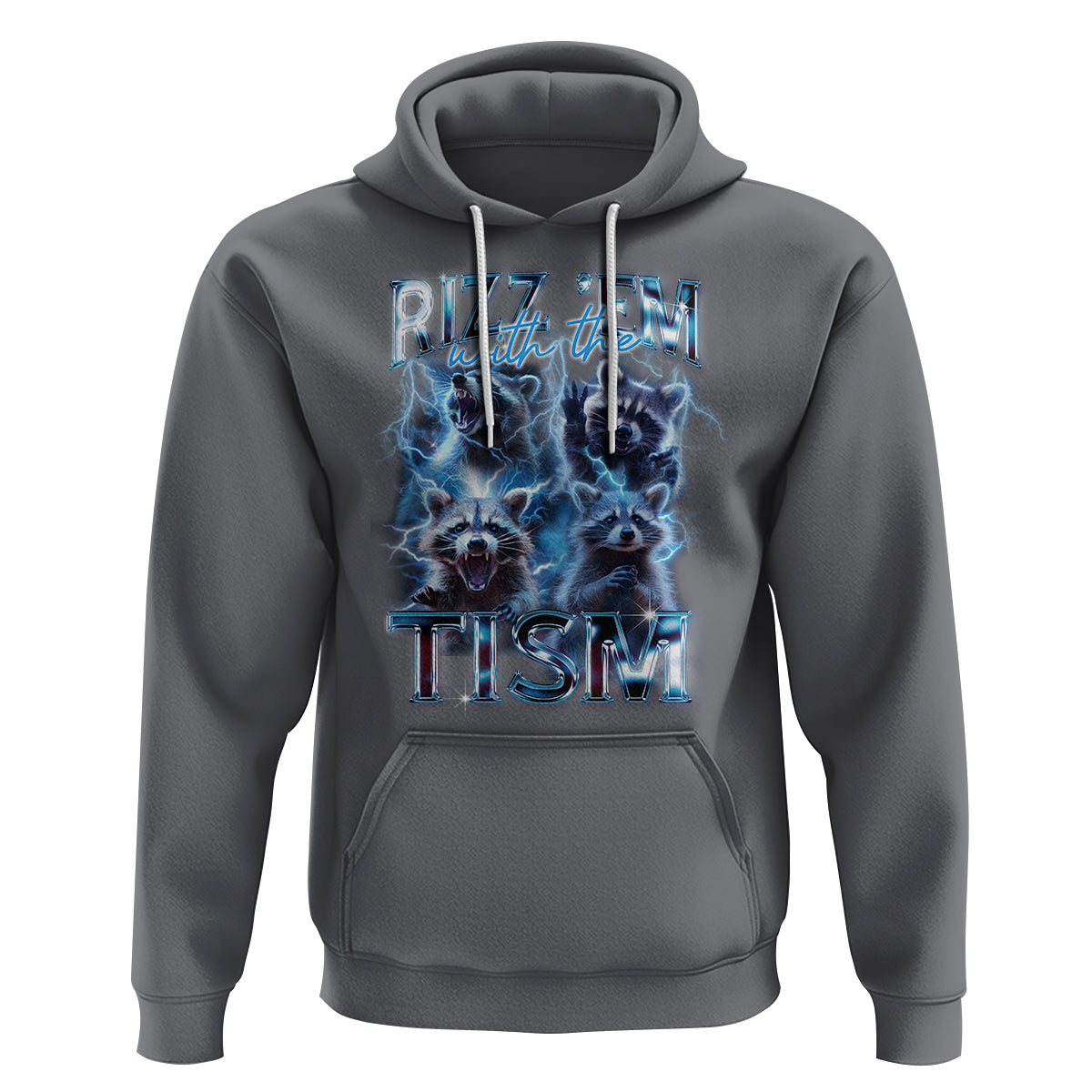 Autism Awareness Hoodie Rizz Em With The Tism Funny Meme Autistic Raccoon - Wonder Print Shop