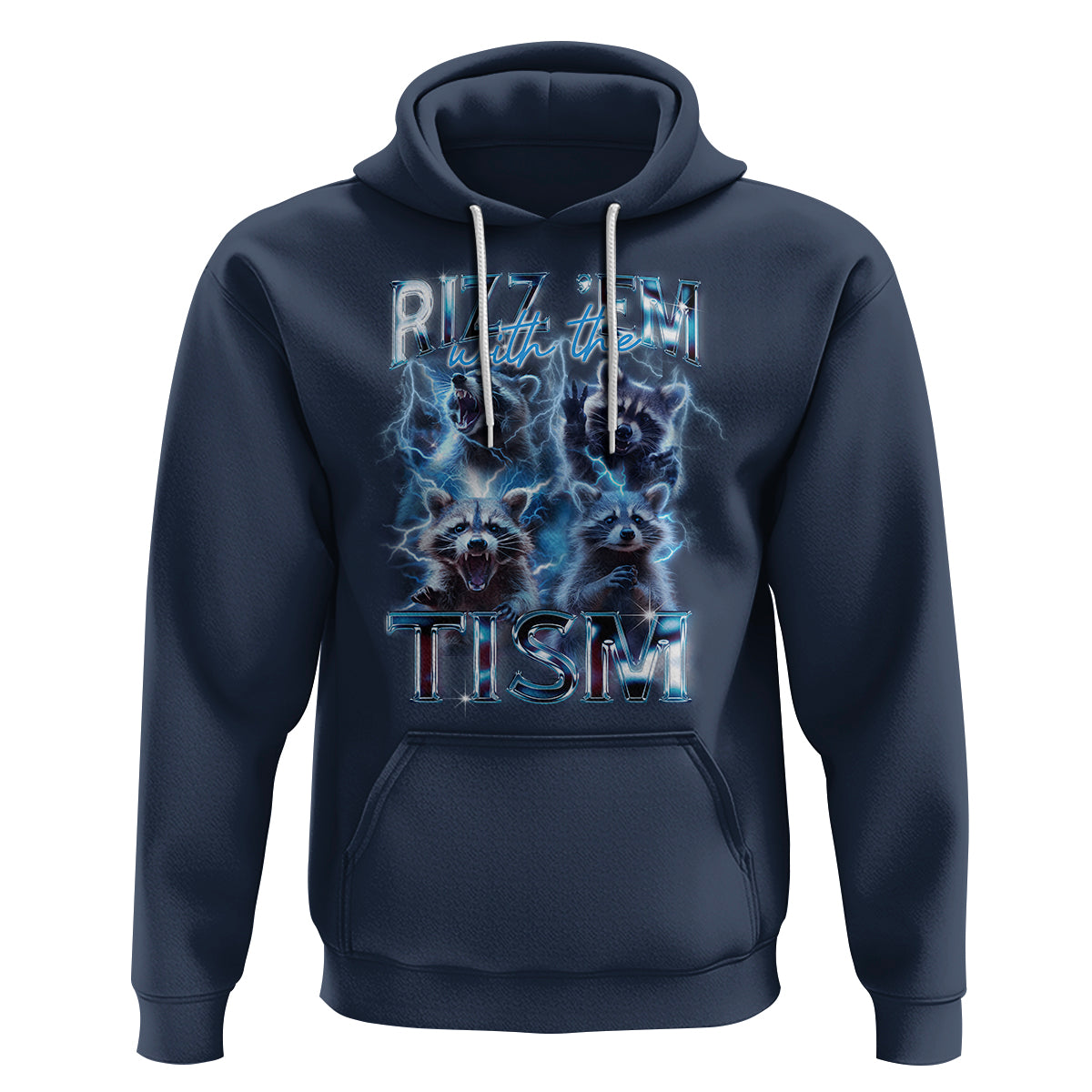 Autism Awareness Hoodie Rizz Em With The Tism Funny Meme Autistic Raccoon - Wonder Print Shop