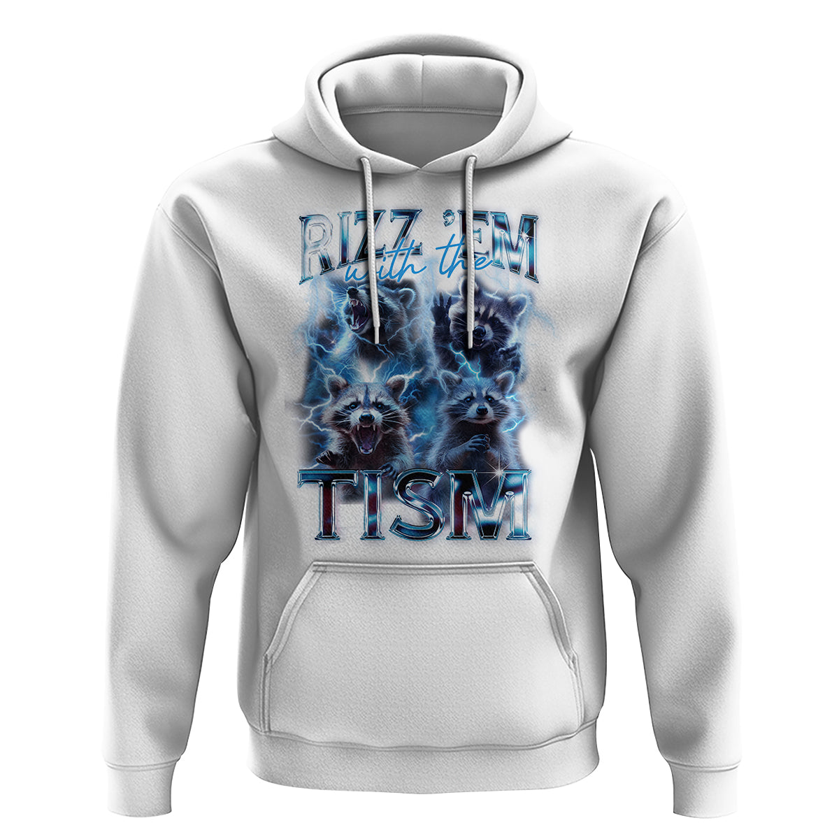 Autism Awareness Hoodie Rizz Em With The Tism Funny Meme Autistic Raccoon - Wonder Print Shop