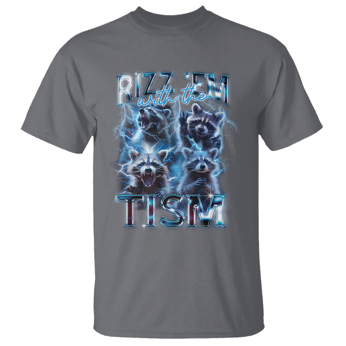 Autism Awareness T Shirt Rizz Em With The Tism Funny Meme Autistic Raccoon - Wonder Print Shop