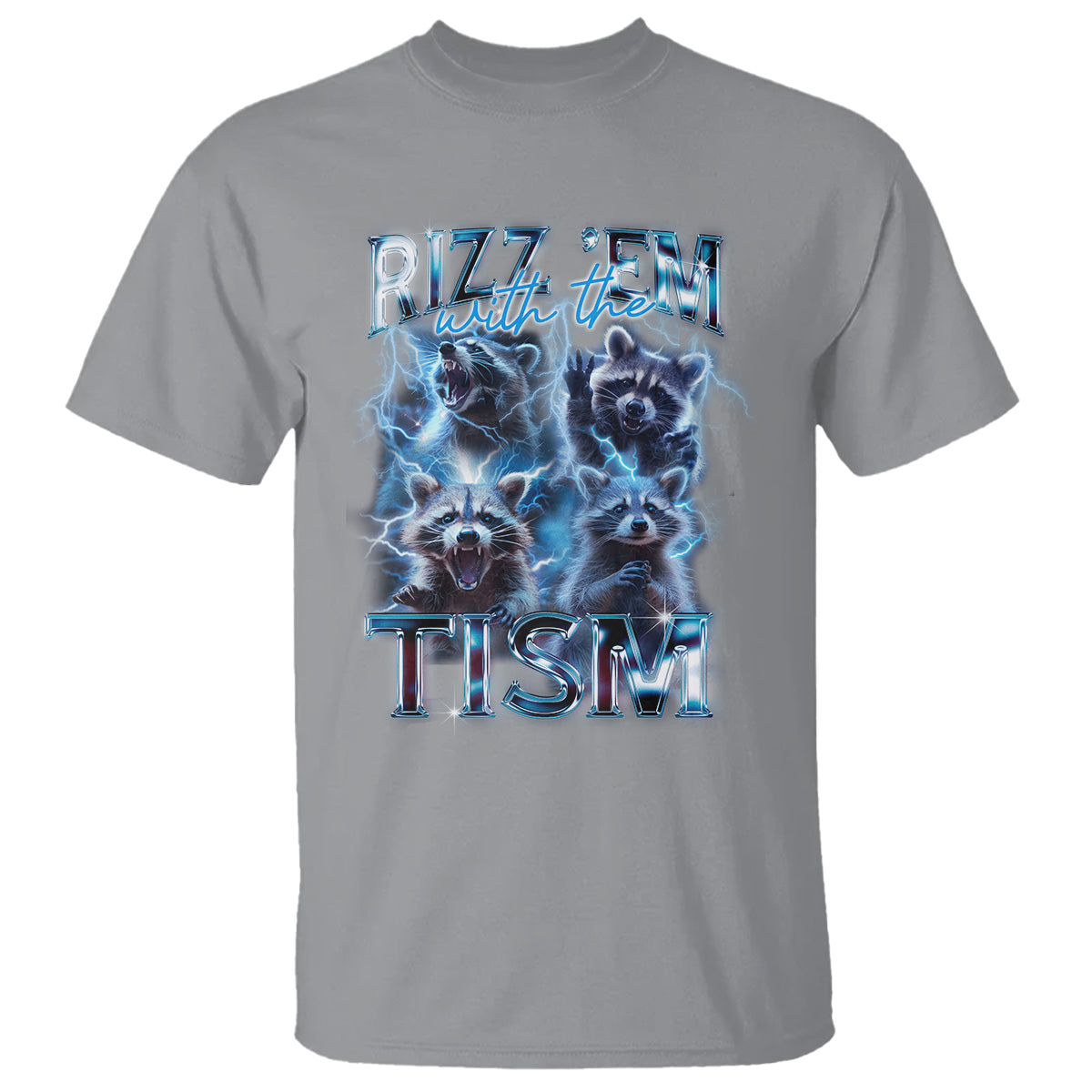 Autism Awareness T Shirt Rizz Em With The Tism Funny Meme Autistic Raccoon - Wonder Print Shop