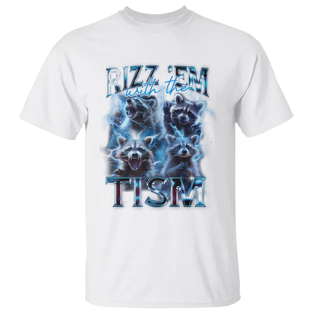 Autism Awareness T Shirt Rizz Em With The Tism Funny Meme Autistic Raccoon - Wonder Print Shop