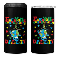 Autism Awareness 4 in 1 Can Cooler Tumbler Everyone Communicates Different Puzzle Cute Earth