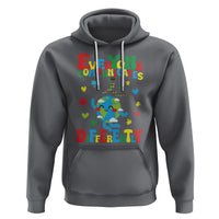 Autism Awareness Hoodie Everyone Communicates Different Puzzle Cute Earth - Wonder Print Shop