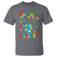 Autism Awareness T Shirt Everyone Communicates Different Puzzle Cute Earth - Wonder Print Shop