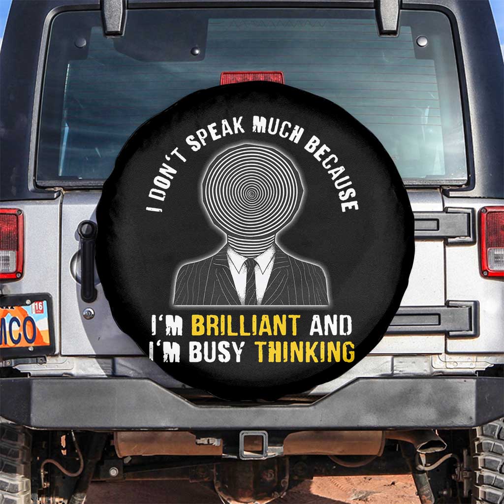 Autism Awareness Spare Tire Cover I Don't Speak Much Because I'm Brilliant  And I'm Busy Thinking Autistic Aesthetic Maze Man