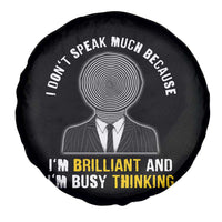 Autism Awareness Spare Tire Cover I Don't Speak Much Because I'm Brilliant  And I'm Busy Thinking Autistic Aesthetic Maze Man