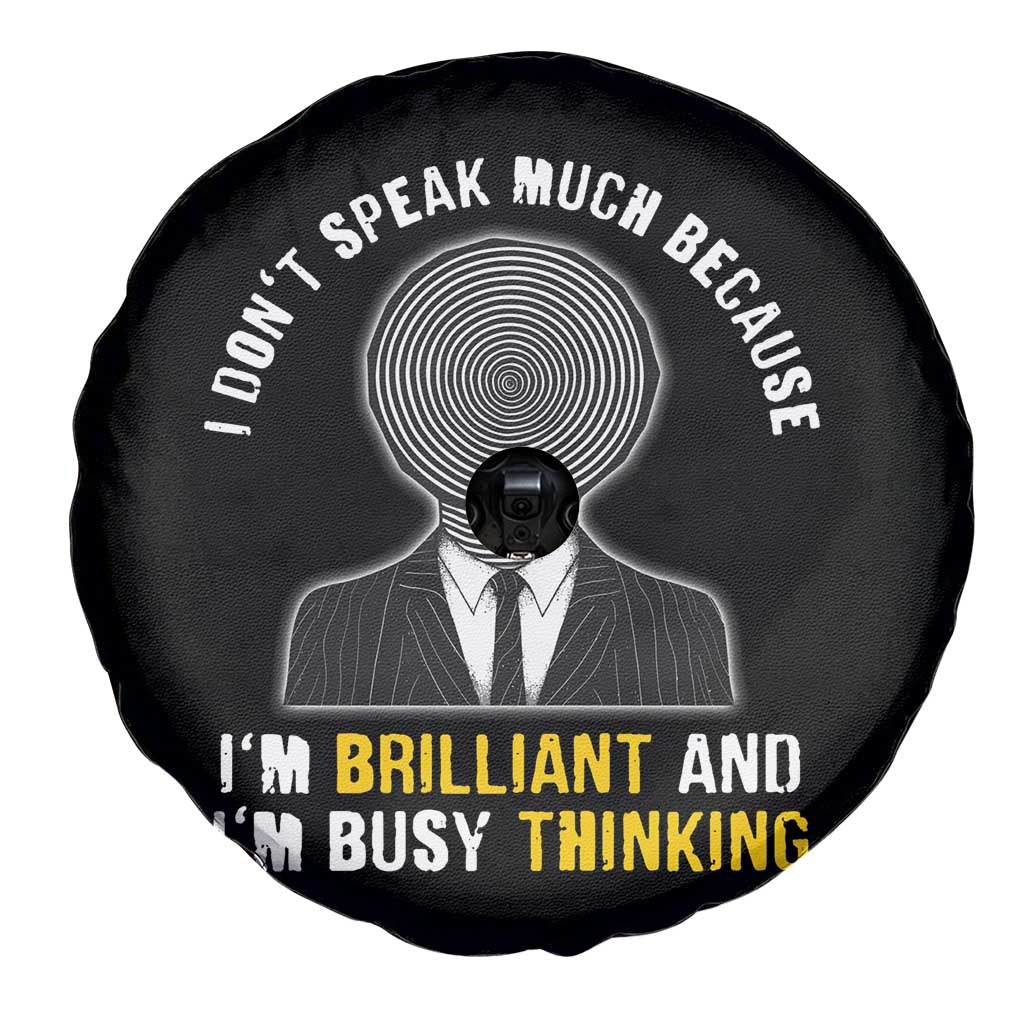 Autism Awareness Spare Tire Cover I Don't Speak Much Because I'm Brilliant  And I'm Busy Thinking Autistic Aesthetic Maze Man