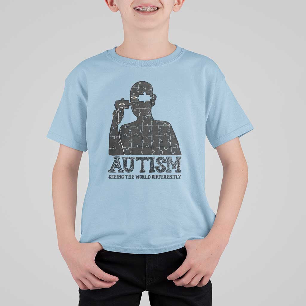 Autism Awareness T Shirt For Kid Autistic Seeing The World From A Different Angle Aesthetic