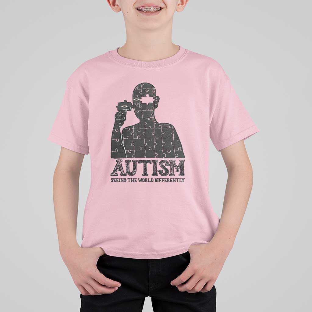 Autism Awareness T Shirt For Kid Autistic Seeing The World From A Different Angle Aesthetic