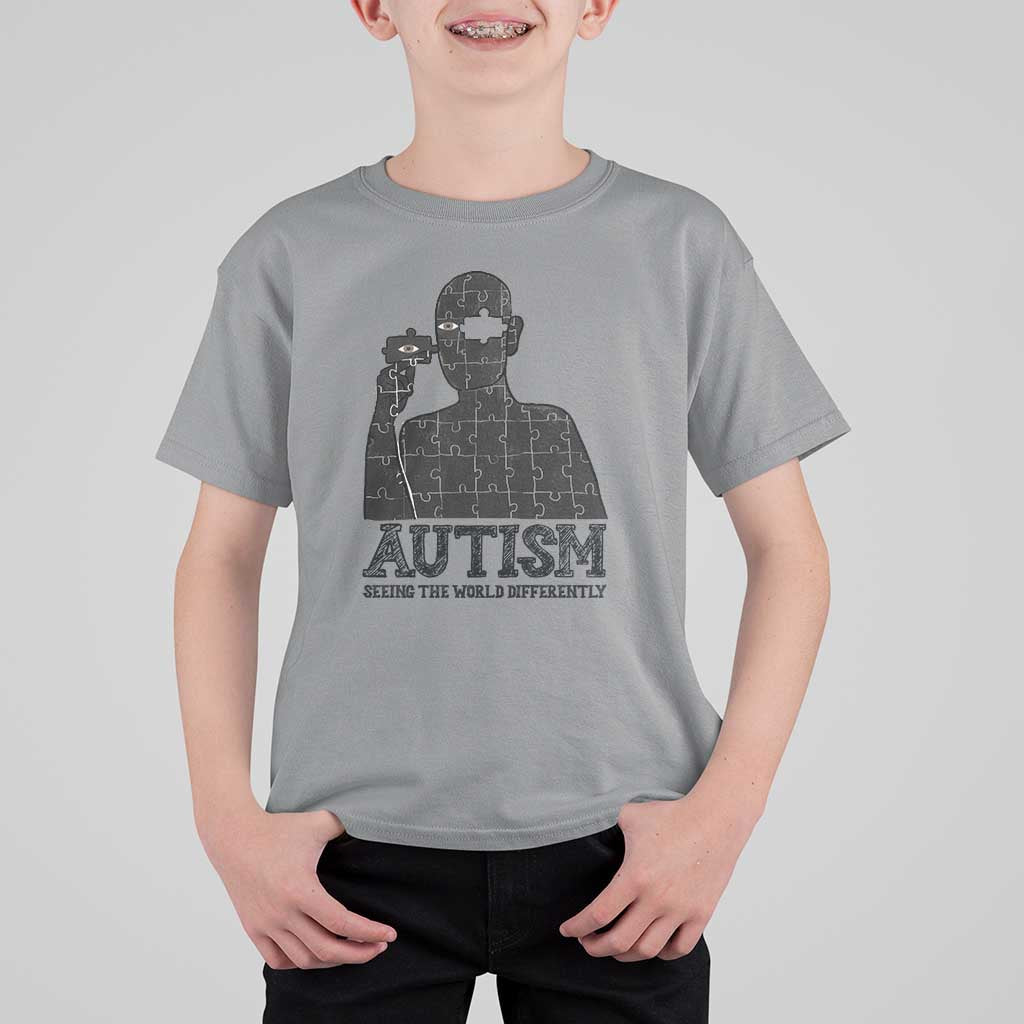 Autism Awareness T Shirt For Kid Autistic Seeing The World From A Different Angle Aesthetic