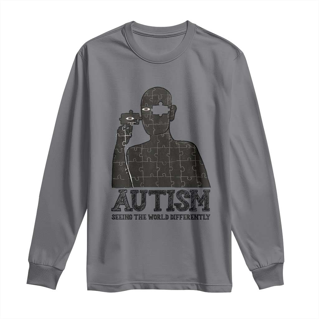 Autism Awareness Long Sleeve Shirt Autistic Seeing The World From A Different Angle Aesthetic