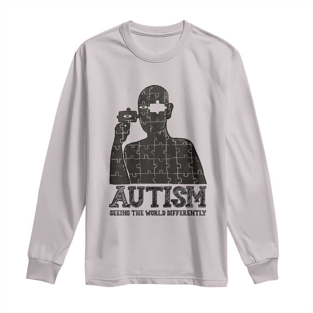 Autism Awareness Long Sleeve Shirt Autistic Seeing The World From A Different Angle Aesthetic