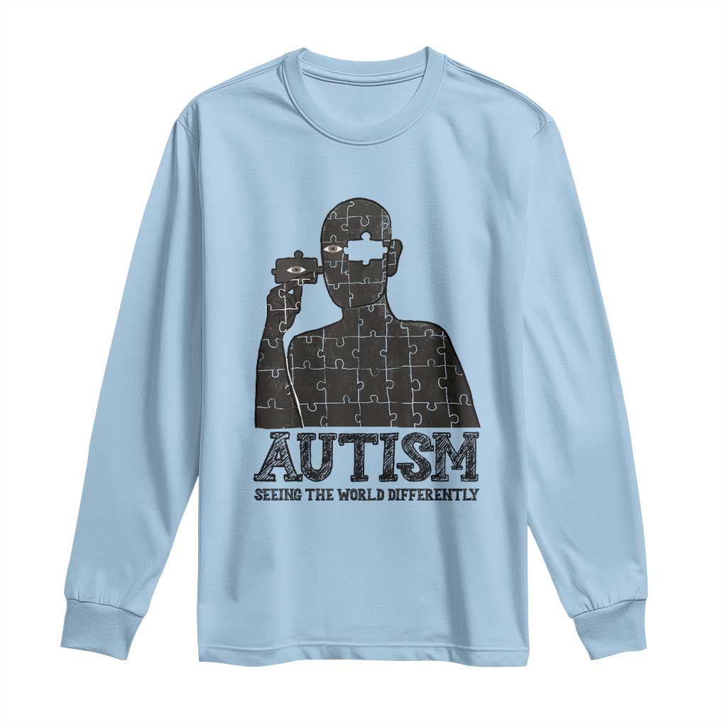 Autism Awareness Long Sleeve Shirt Autistic Seeing The World From A Different Angle Aesthetic