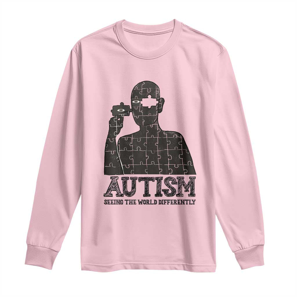Autism Awareness Long Sleeve Shirt Autistic Seeing The World From A Different Angle Aesthetic