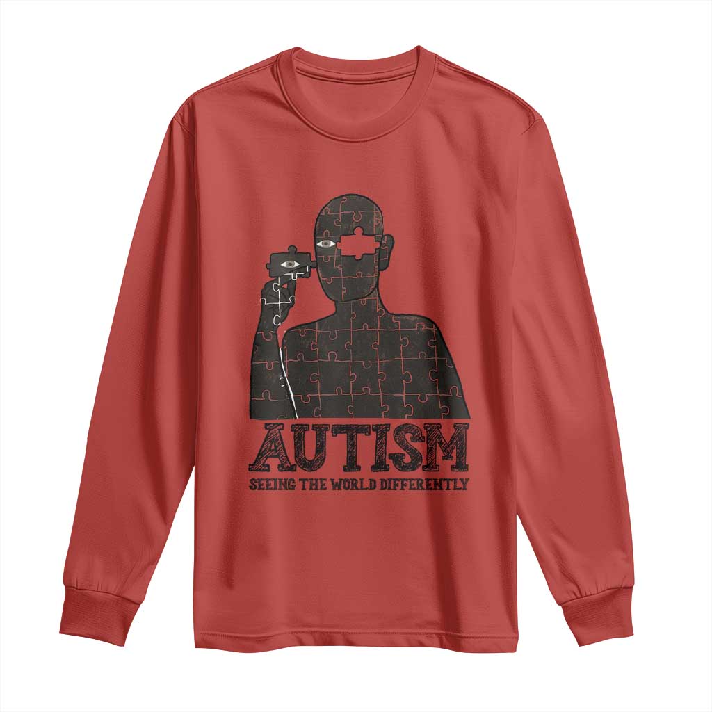 Autism Awareness Long Sleeve Shirt Autistic Seeing The World From A Different Angle Aesthetic
