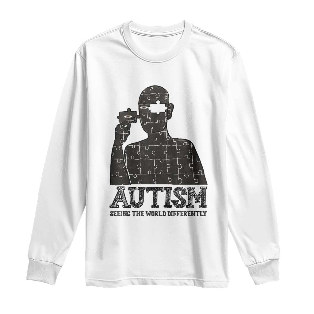 Autism Awareness Long Sleeve Shirt Autistic Seeing The World From A Different Angle Aesthetic