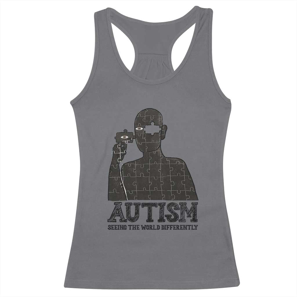 Autism Awareness Racerback Tank Top Autistic Seeing The World From A Different Angle Aesthetic