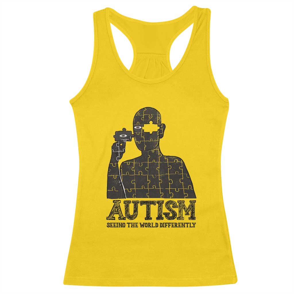 Autism Awareness Racerback Tank Top Autistic Seeing The World From A Different Angle Aesthetic