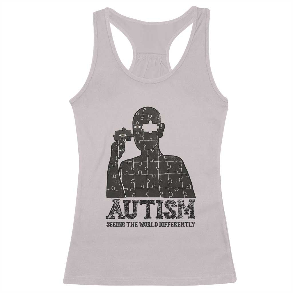 Autism Awareness Racerback Tank Top Autistic Seeing The World From A Different Angle Aesthetic