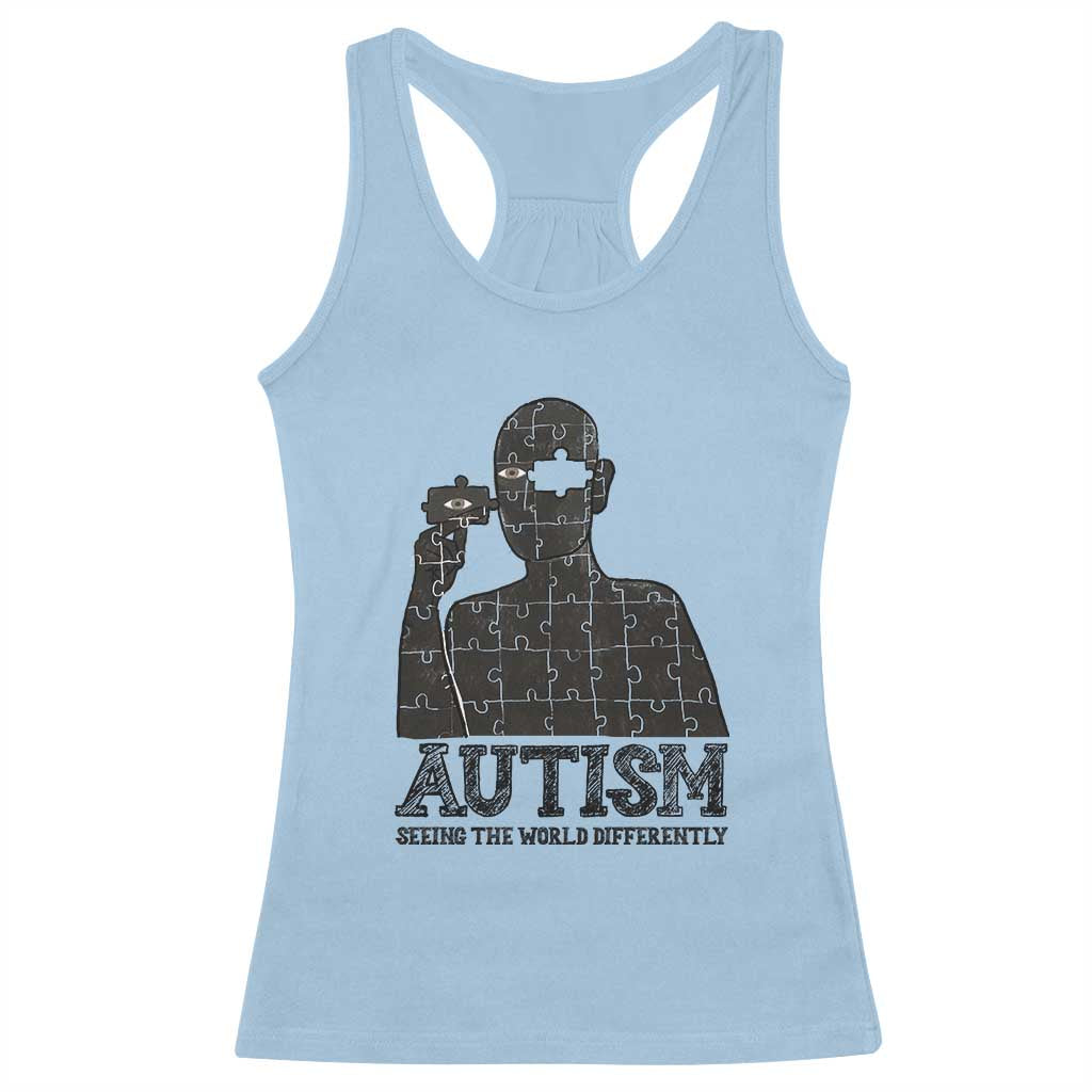 Autism Awareness Racerback Tank Top Autistic Seeing The World From A Different Angle Aesthetic